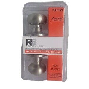 ReliaBilt Baron Satin Nickel Bed/Bath Door Knob #0037249 Keyed Entry Open Box